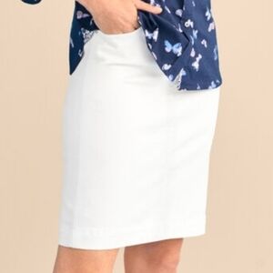 Talbots White Denim Pencil Skirt - Size Large